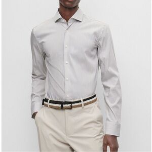 Hugo Boss stripped button up dress shirt size 17